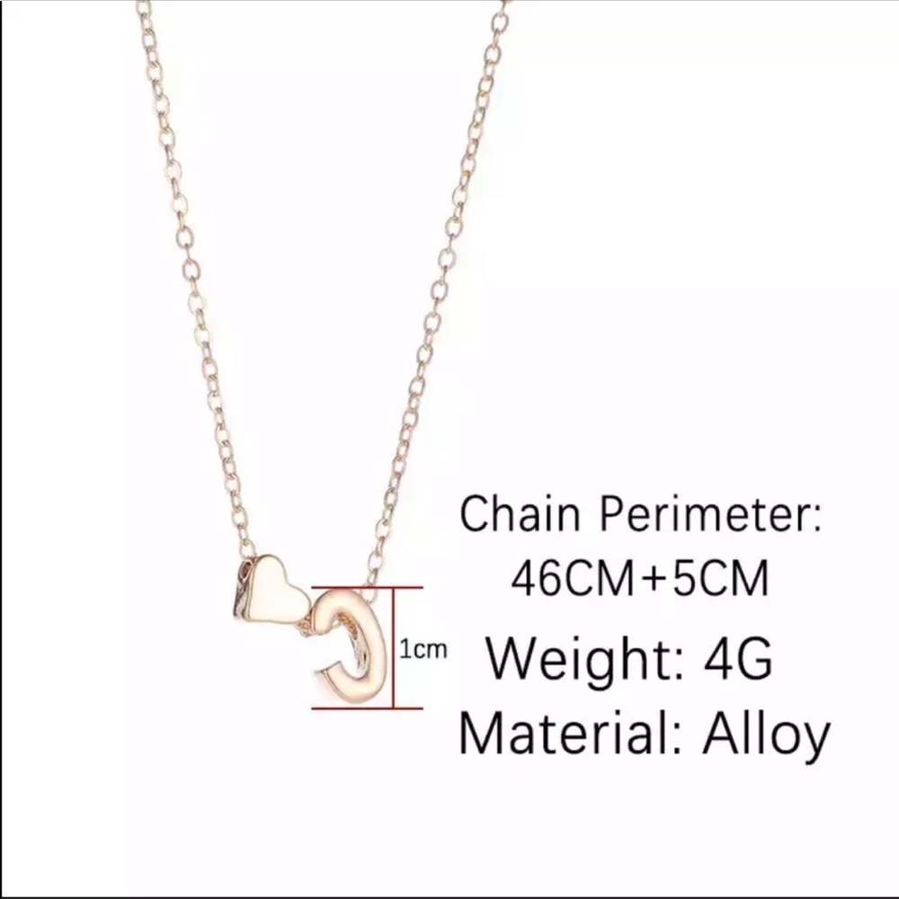 New Romantic All Letters A-Z Love Pendant Necklace - Picture 3 of 4